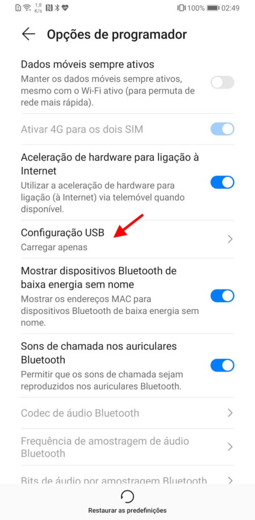 cabo USB Android smartphone ligar