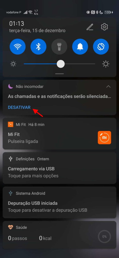 Android alertas chamadas notificações utilizadores