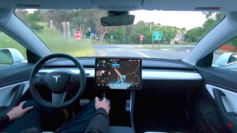 Imagem autopiloto da Tesla com realidade aumentada