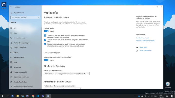 Microsoft Windows 10 funcionalidades remover shake to minimize