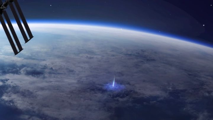 Imagem Jatos Azuais vistos da Estação Espacial Internacional