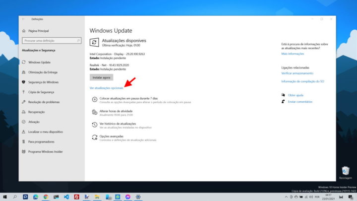 Windows 10 drivers atualizar Microsoft
