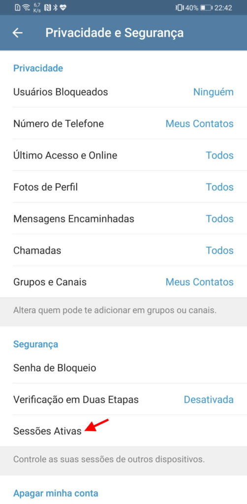 Telegram opções WhatsApp configurar serviço
