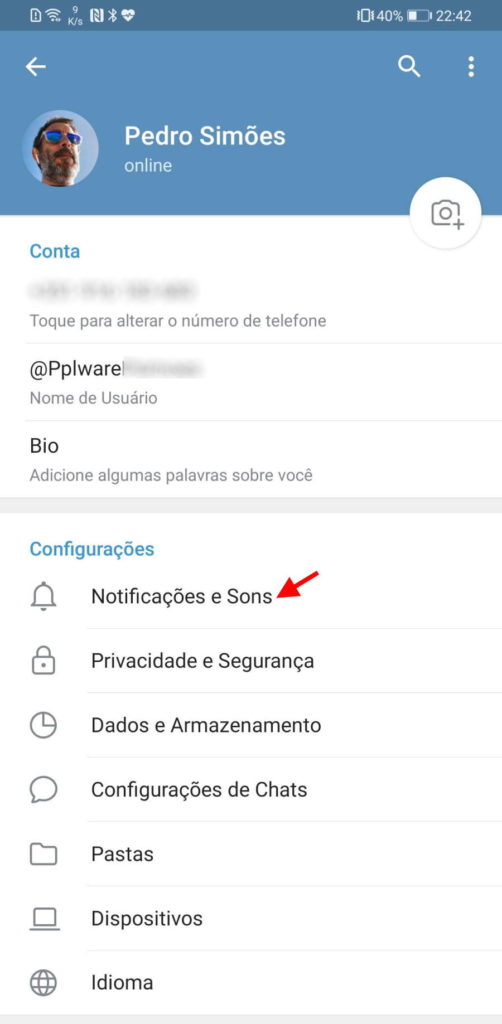 Telegram opções WhatsApp configurar serviço