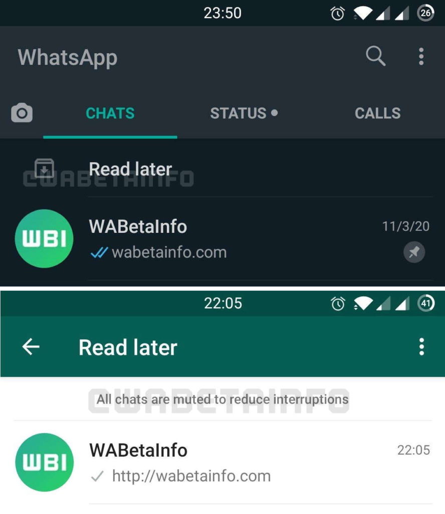 Los mensajes de archivo de WhatsApp se leen tarde