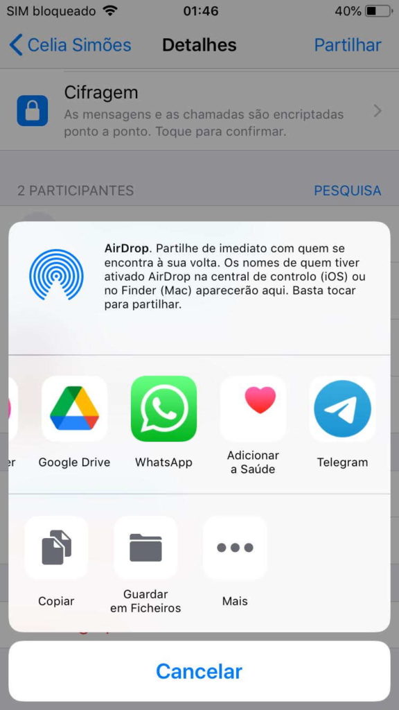 Telegram WhatsApp importar mensagens conversas