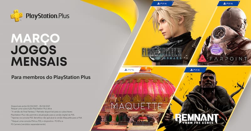 Confira os jogos de graça do mês de março do PS Plus - tudoep