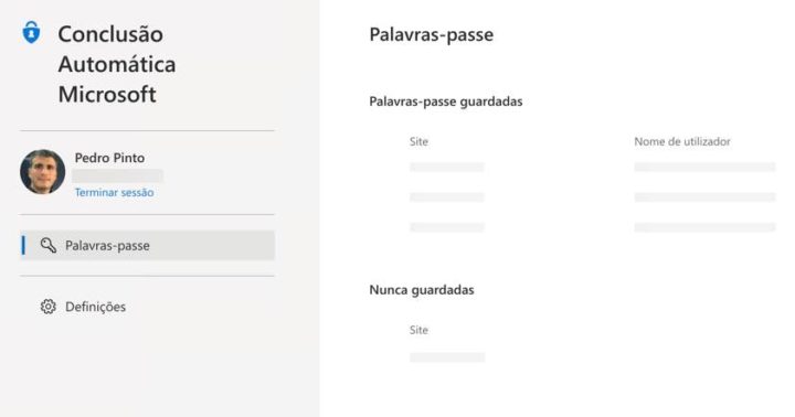 Conclusão Automática Microsoft: Diga adeus aos seus gestores de passwords