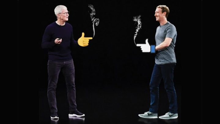 Imagem Mark Zuckerberg contra Tim Cook