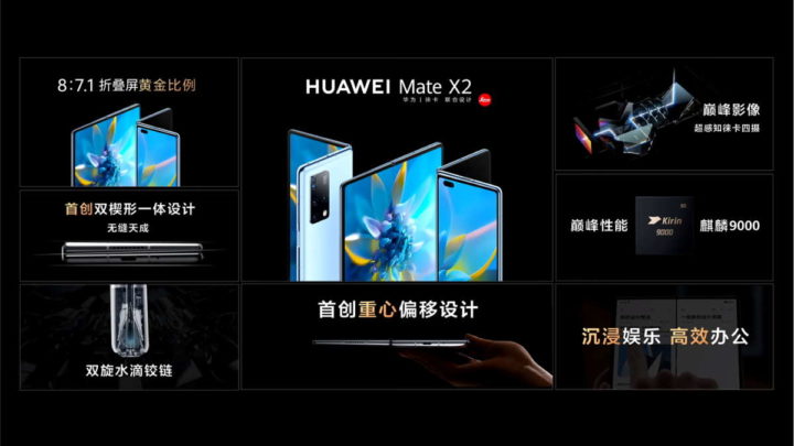 Mate X2 Huawei dobrável ecrã