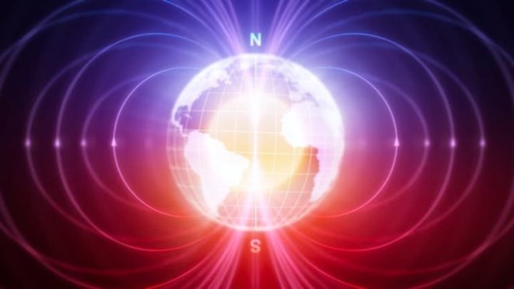 Ilustração polos magnéticos da Terra
