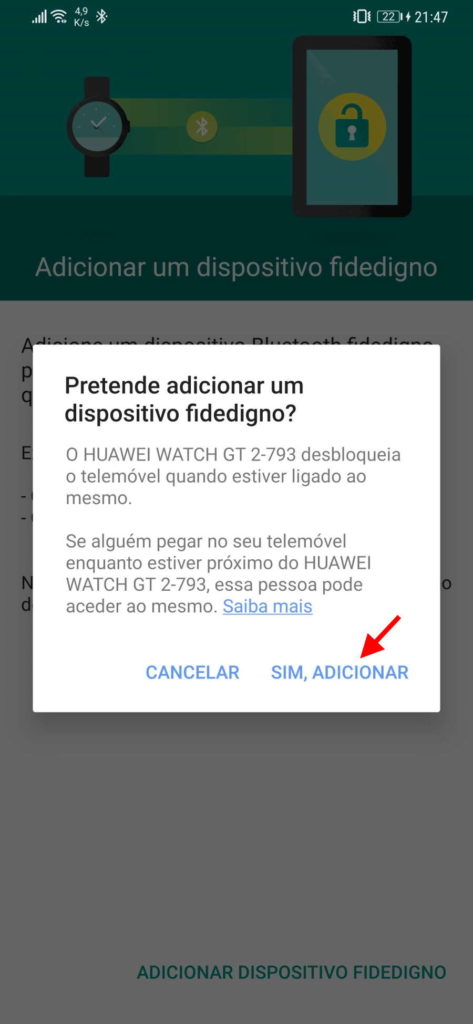 smartwatch máscara Android desbloquear smartphone