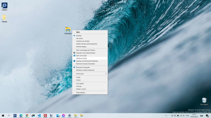 Apps Barra Tarefas atalho Windows 10