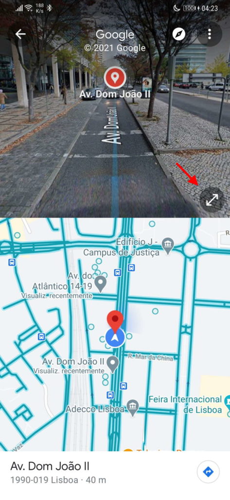 Google Maps Street View vista dupla