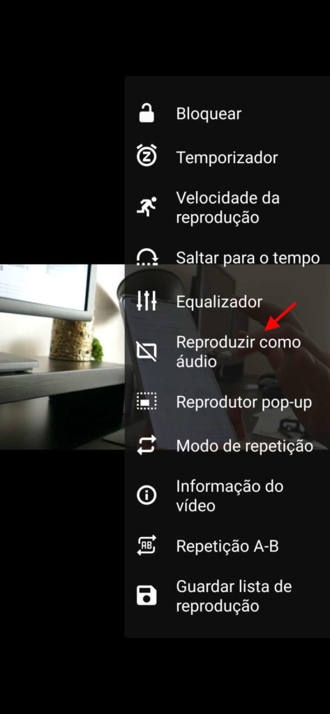 YouTube VLC música Android ecrã