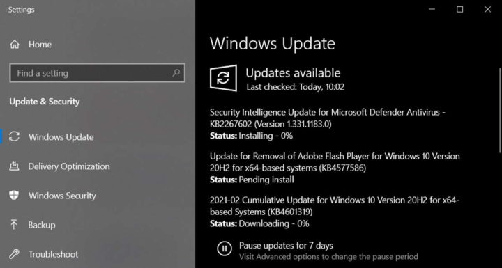 Windows 10 Flash Microsoft atualização KB4577586