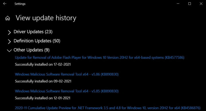 Windows 10 Flash Microsoft atualização KB4577586