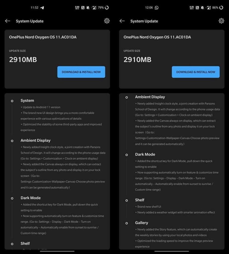 OnePlus Nord OxygenOS 11 Android 11 atualização