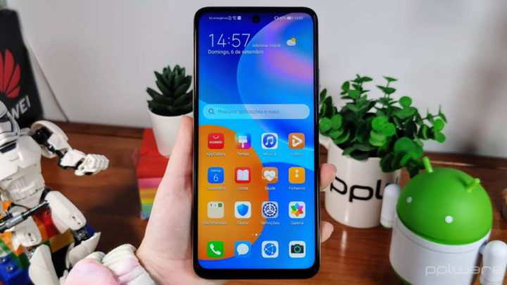 Huawei P Smart 2021 câmaras ecrã smartphone