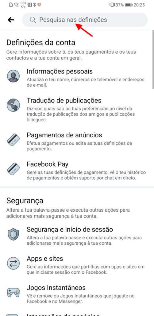 Facebook Google perfil informação pesquisas