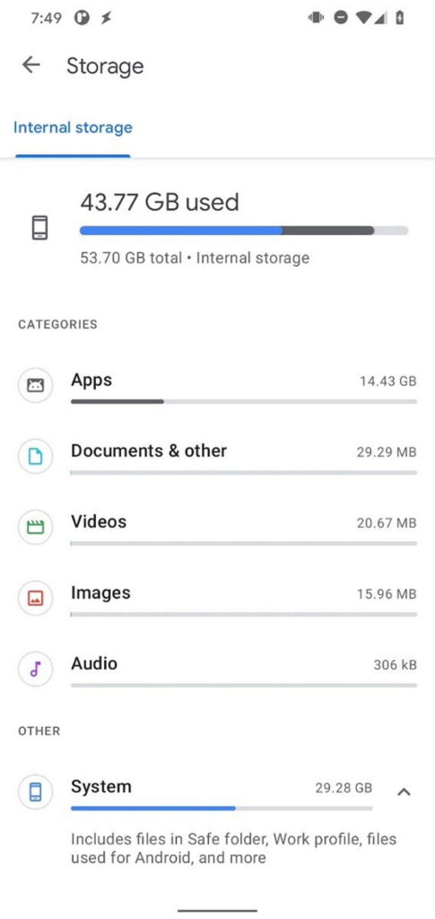 Google Files ficheiros Favoritos Android