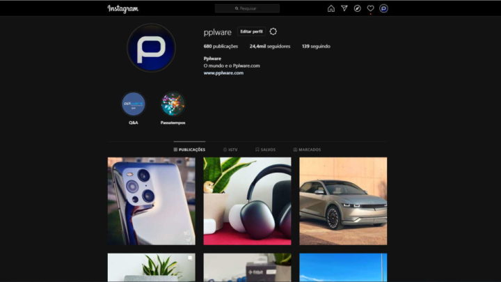 Instagram Dark Mode browser modo interface