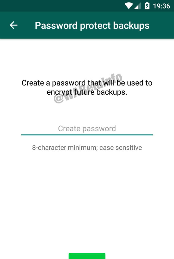WhatsApp backups Cloud password segurança