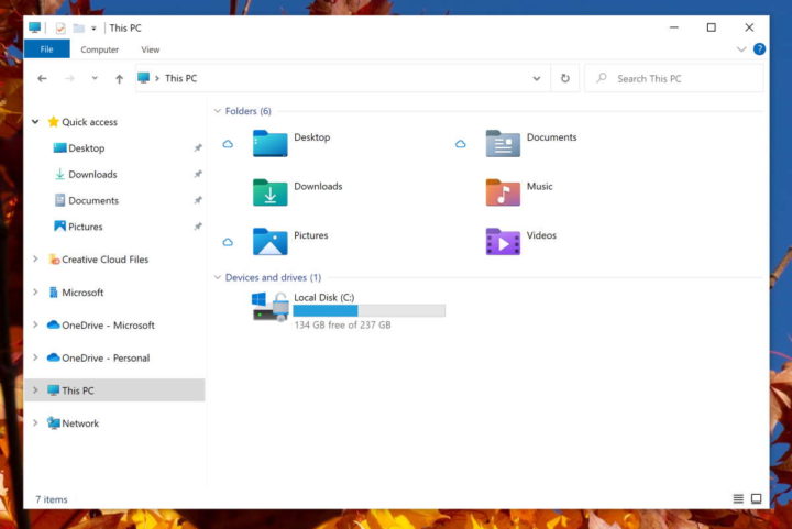 Windows 10 actualiza los archivos de Microsoft Explorer