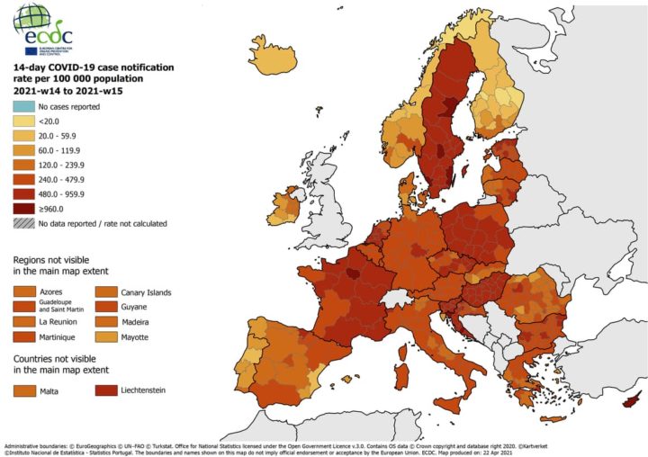 COVID-19: Portugal é o país da União Europeia com menos novos casos