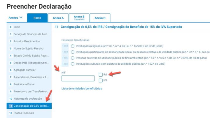 Saiba como consignar o seu IRS quando entregar a sua declaração