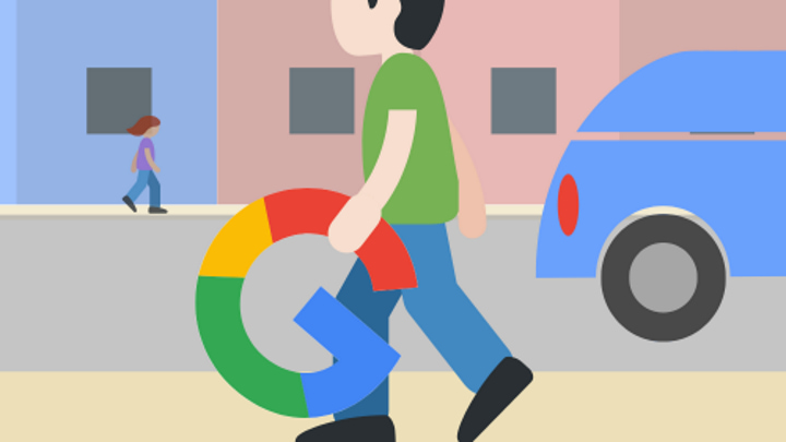 Rapaz a com o G da Google