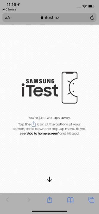 Imagem da app iTest da Samsung