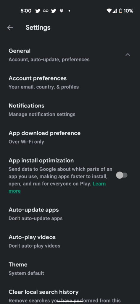 Aplicaciones de Android Play Store Google smartphones