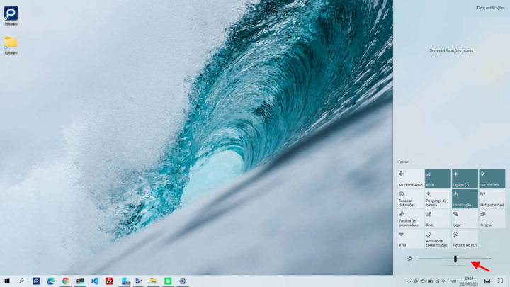 Windows 10 brilho ecrã controlar proteção