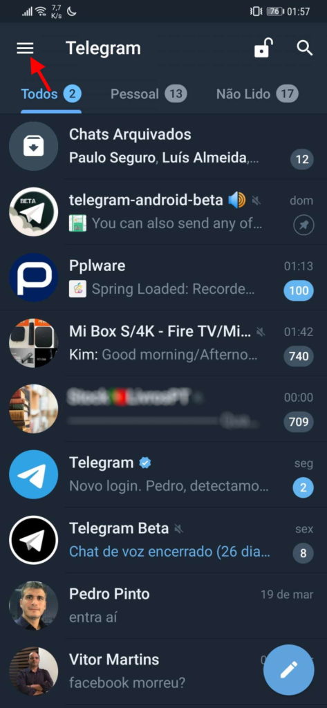 Telegram vídeo espaço comprimir smartphone