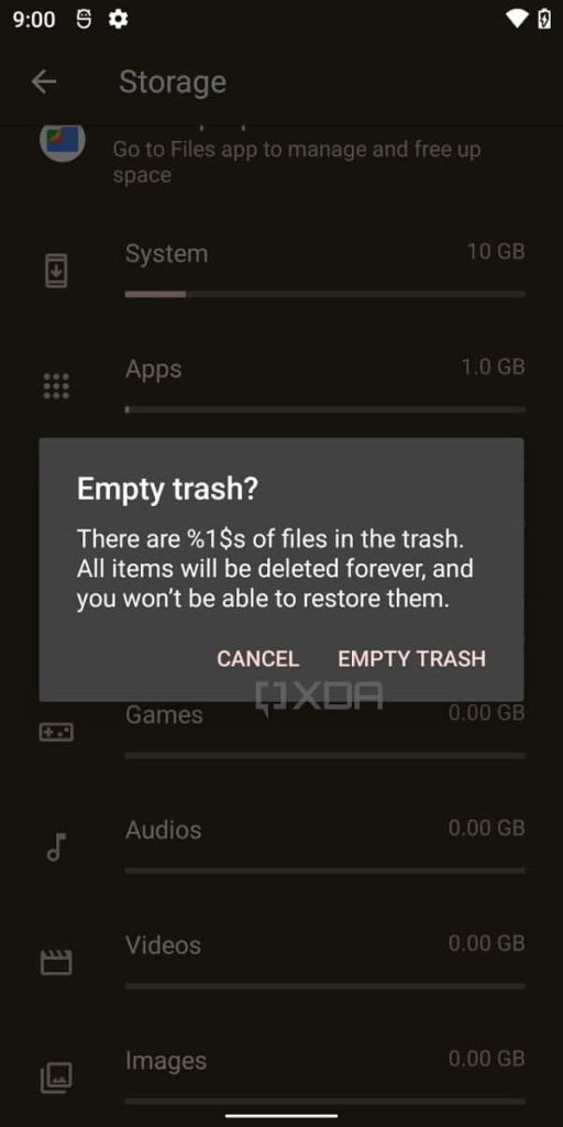 Android ficheiros apagar Google lixo