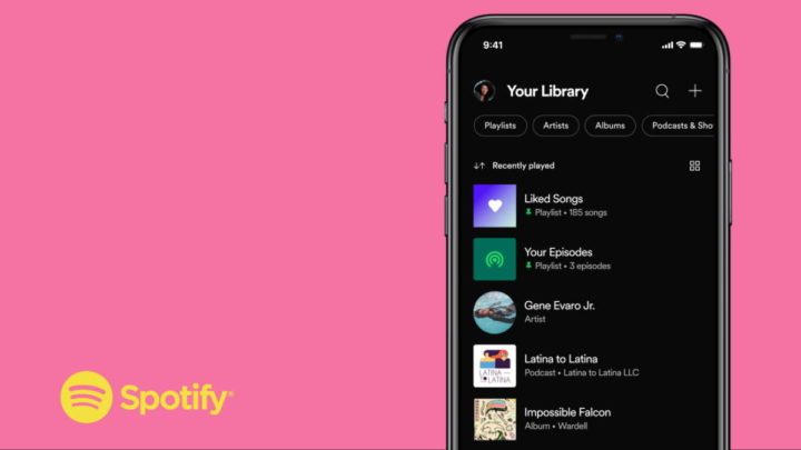 Spotify interface movimento navegar utilizador