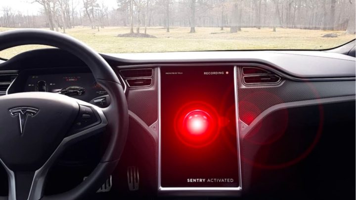 Imagem sistema de segurança da Tesla ativo