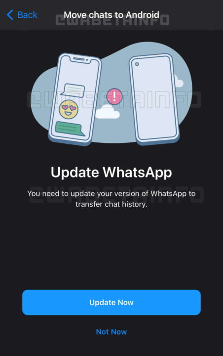 WhatsApp iOS mueve las conversaciones de Android