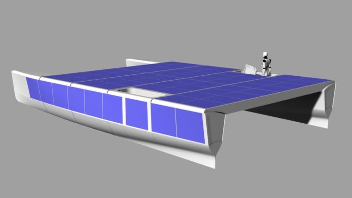 Imagem do catamarã Nova movido a energia solar
