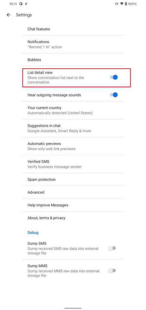 Mensagens Google Android tablets app