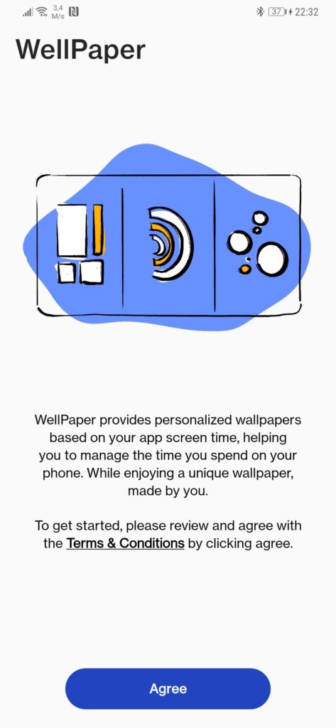 Android wallpaper WellPaper utilização informação