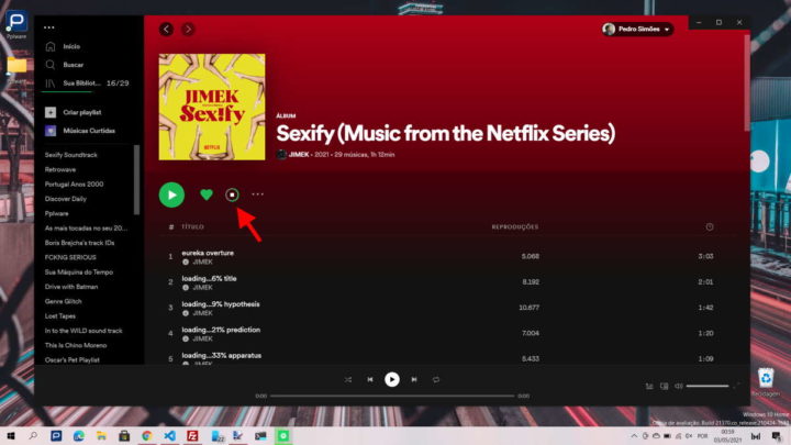 Spotify offline desktop álbuns música