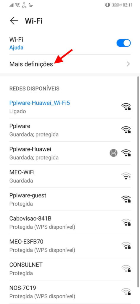 WiFi Android smartphones redes eliminar