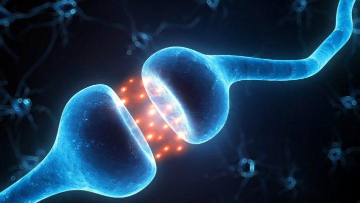 Ilustração sinapse do cérebro