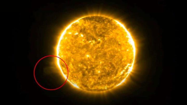 Imagem do Sol num ejeção de massa coronal (CME) captada pela Solar Orbiter