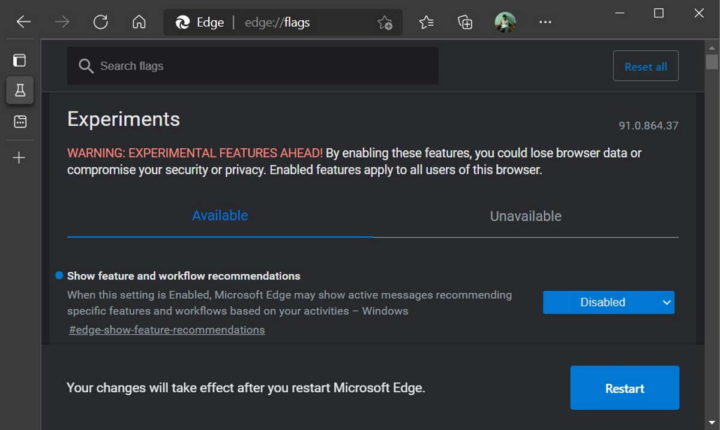 Windows 10 Bing Edge alertas Microsoft