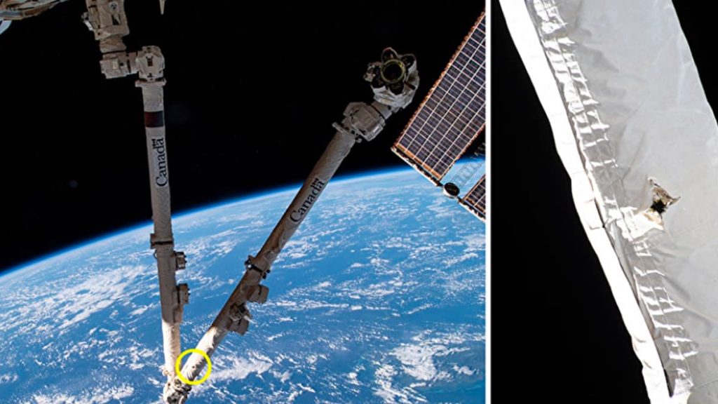 Lixo espacial causa dano no braço da Estação Espacial Internacional