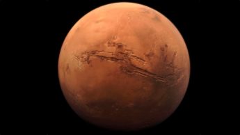 Imagem de Marte com tom vermelho