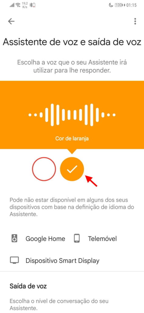 Assistente Google Android voz smartphone